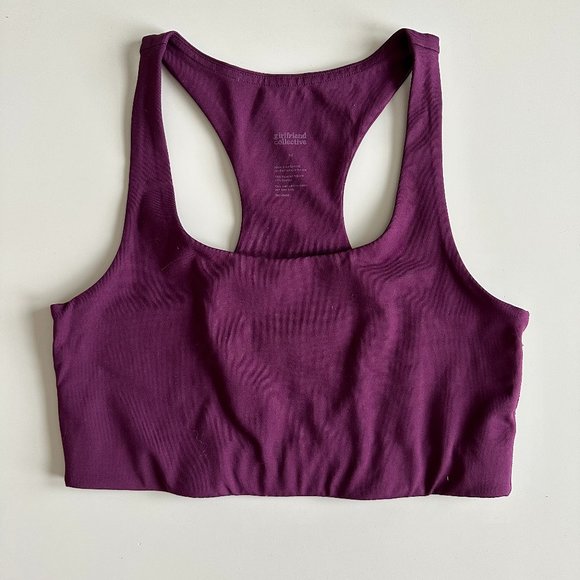 Girlfriend Collective Paloma Racerback Bra Plum Purple - Picture 1 of 4